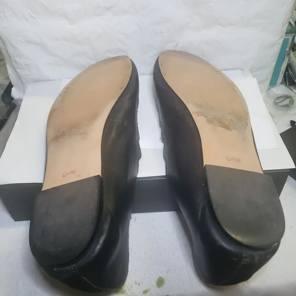 Sam Edelman Francis Scalloped Ballet Flats Sz 6.5W Black #B1